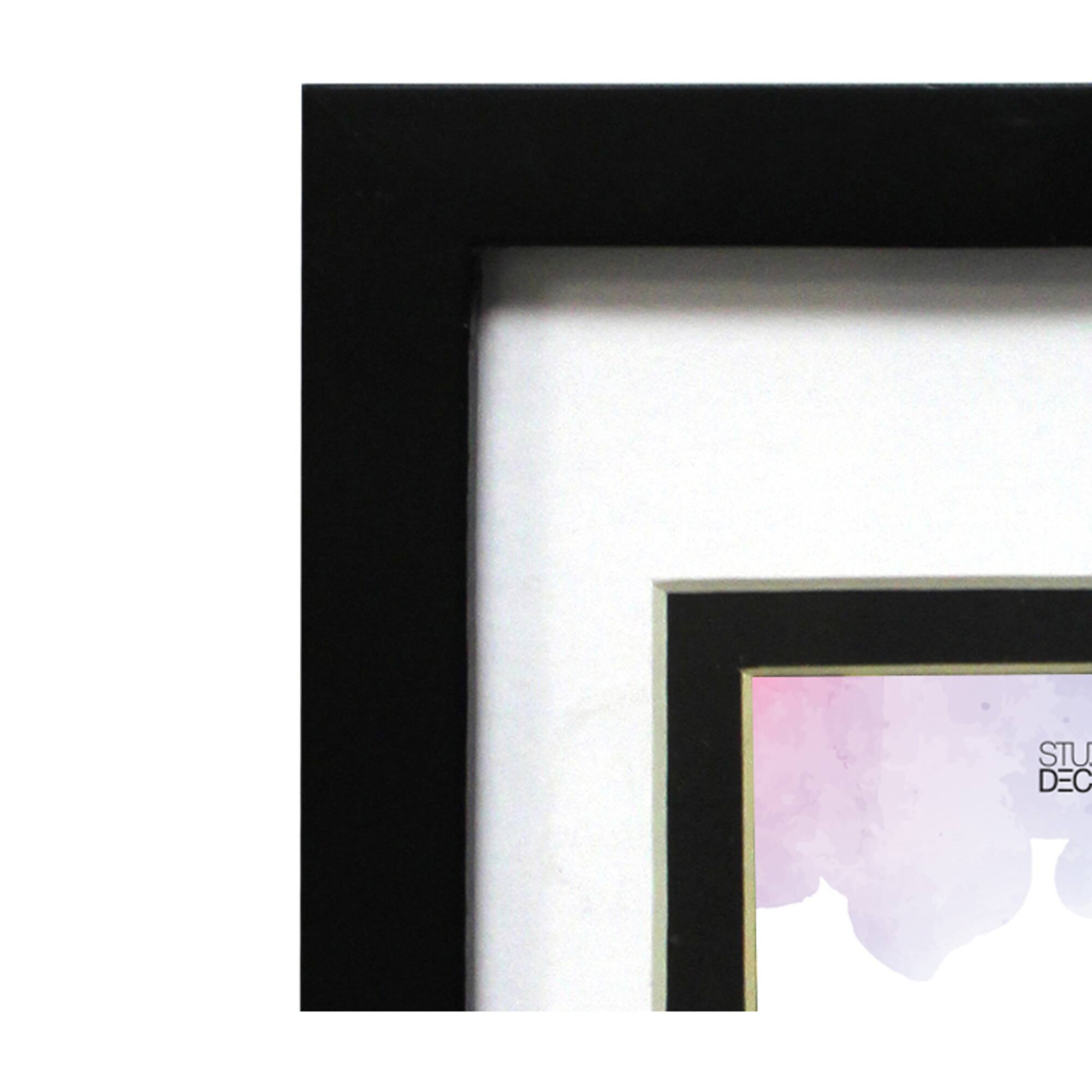 Simply Essentials™ Black Linear Frame with Double Mat by Studio Décor